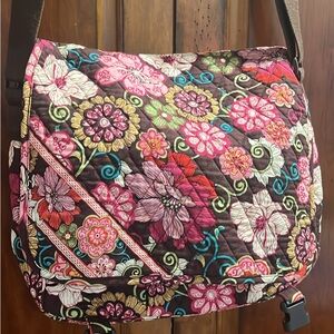 Vera Bradley Floral Quilted Crossbody in Brown and Pink #diaperbag